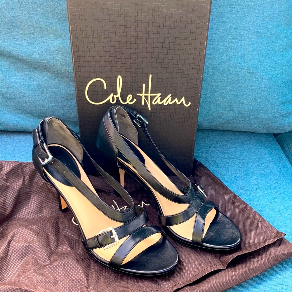 NEW - 9B Cole Haan Carma Black Hi Heel Sandel